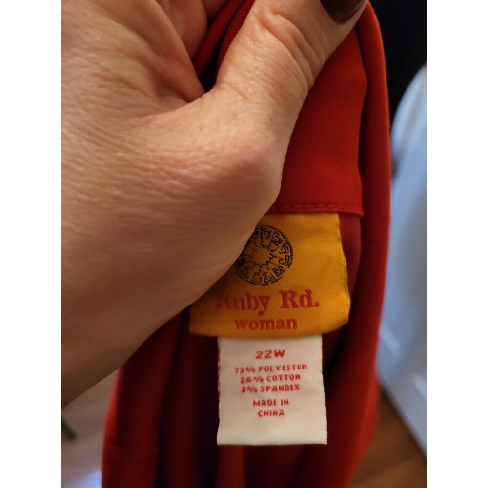 Ruby Rd Bright Coral Anorak Jacket 22 Drawstring Spring Lightweight Preppy - Picture 13 of 13